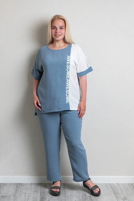 Легкий літній костюм КЛ-201 блакитний